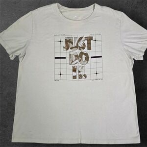 Nike Mens XL Beige Just Do It Brushstroke Camo Graphic T-Shirt